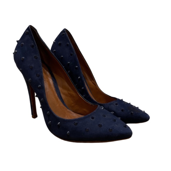 SCHUTZ Navy Studded Pumps - Size 7 - Picture 2 of 6